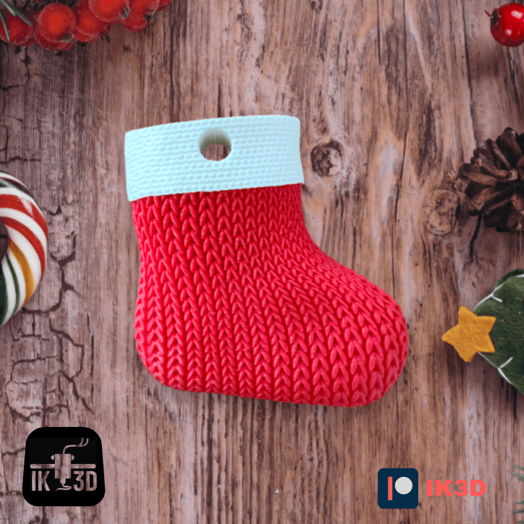 Knitted Sock Ornament / Keychain  3d model
