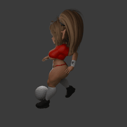 Goblin Woman Playing Soccer 3d model