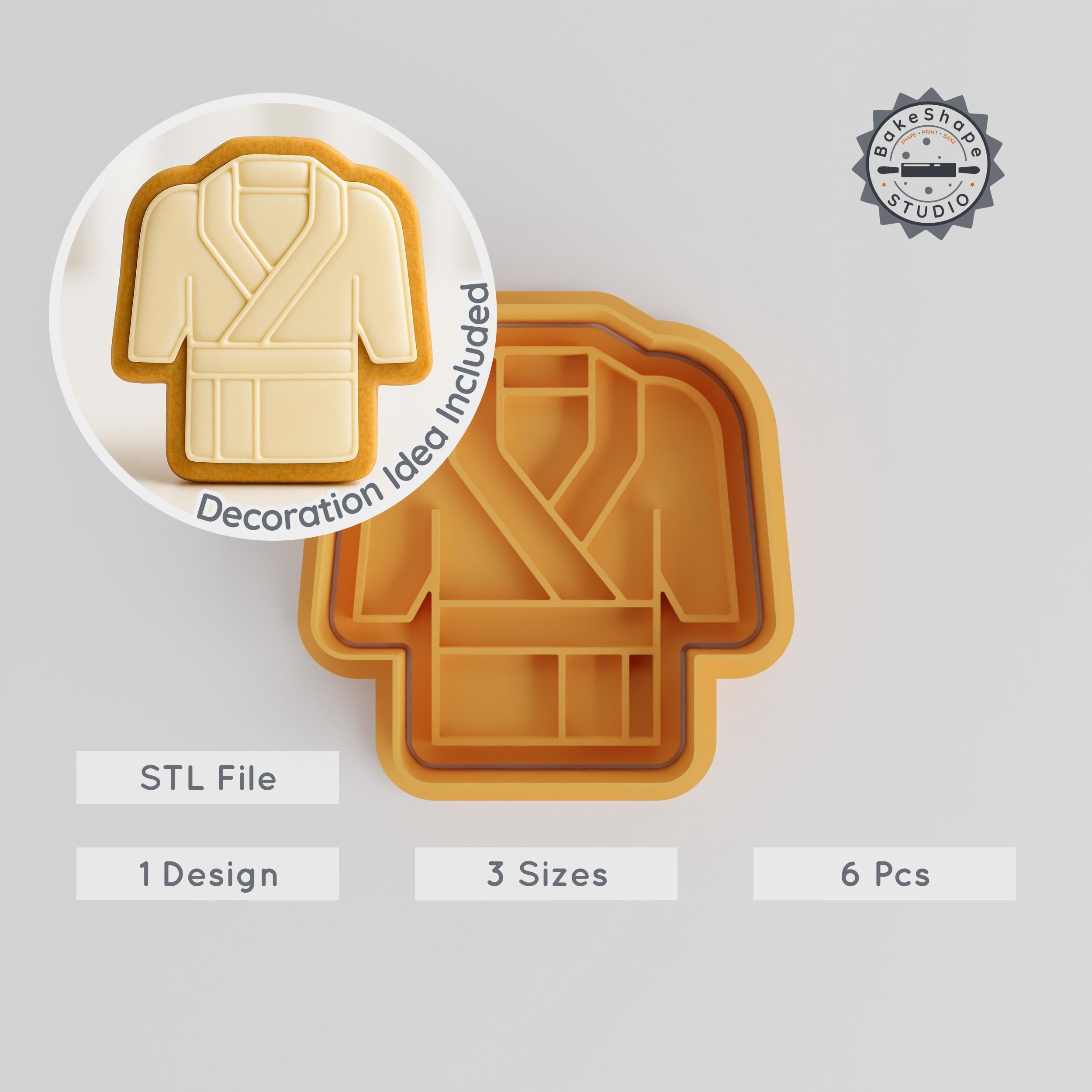Coat Shape Cutter & Stamp, Perfect for Cookies & Fondant, 6-Piece Set, Sizes S/M/L PRODUCT_1271 3d model