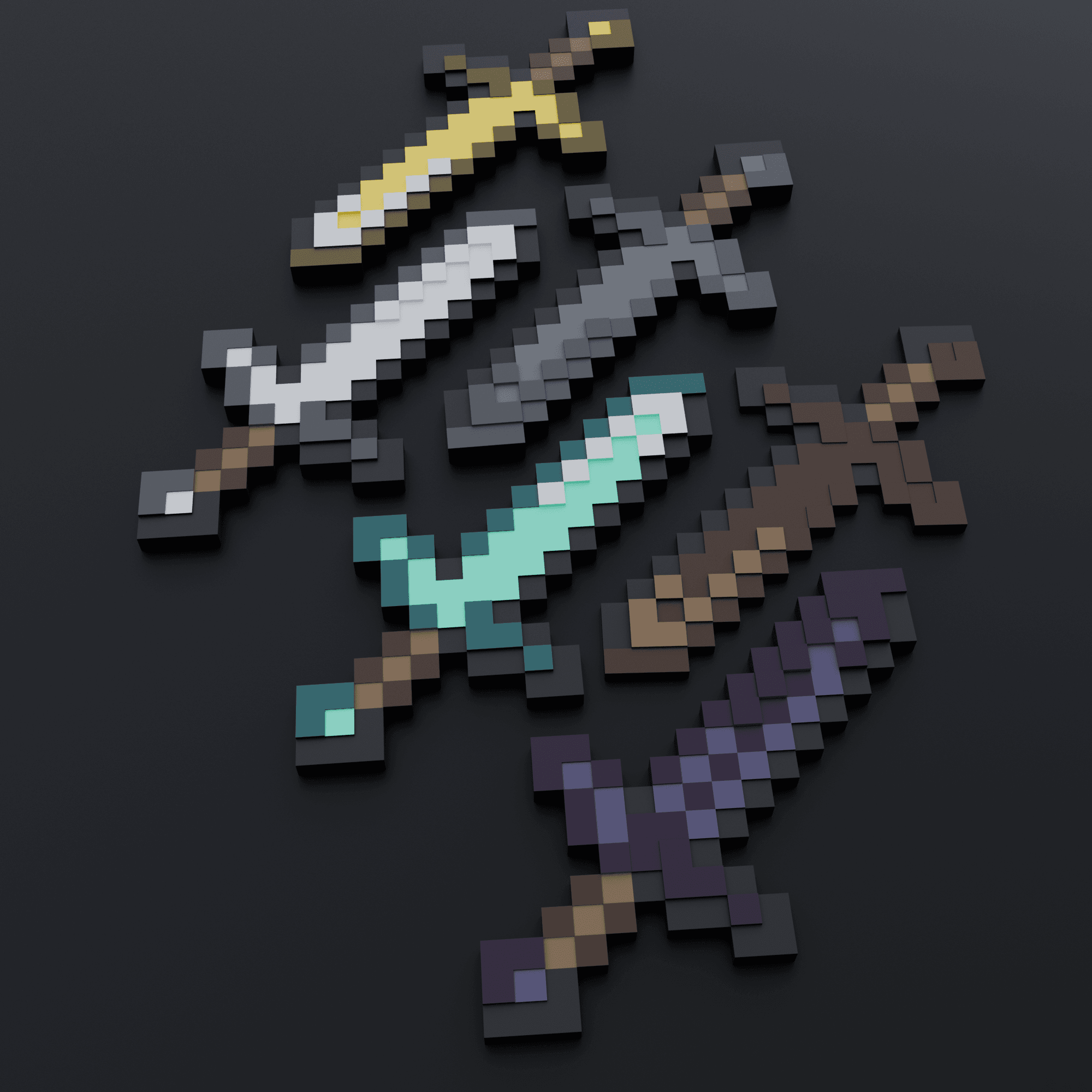 Swords +Stand 3d model