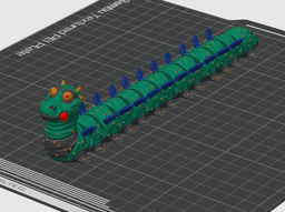 Monster Caterpillar Flexi 3MF | Fantasy Toy Multi-Color | Articulated 3d model