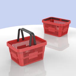 3D Mini Shopping Basket, Organizer Storage Box, Home & Office Decorative Storage, Minimalist Decor 3d model