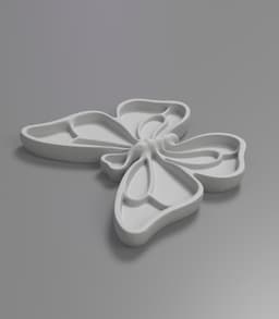 Butterfly Tray with part to create silicone mold 3d model