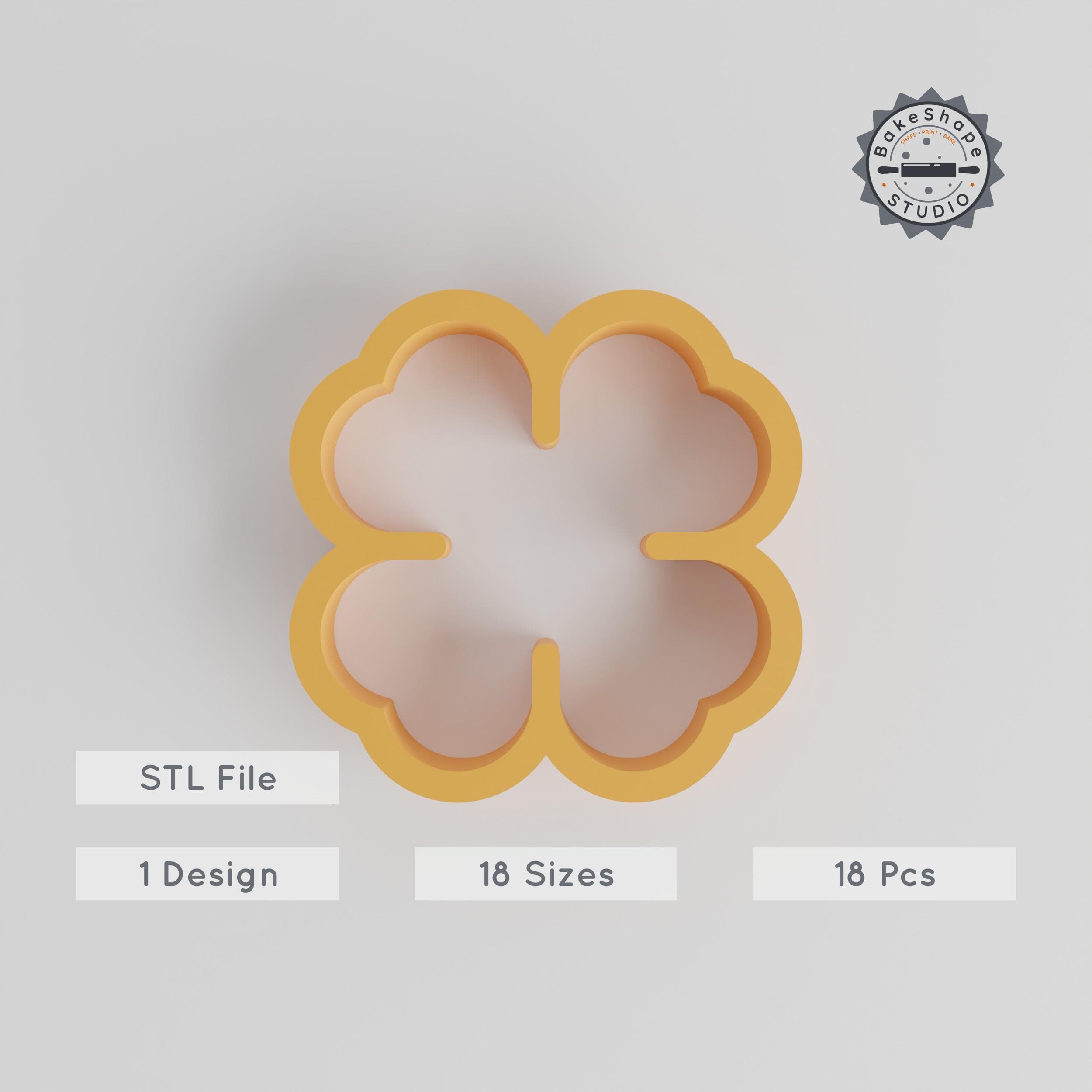 Four Leaf Clover Shape Cutter Set, 18 Sizes, Ideal for Cookies, Fondant & Clay, Lucky Clover, Shamrock, Fortune Leaf Design PRODUCT_115 3d model