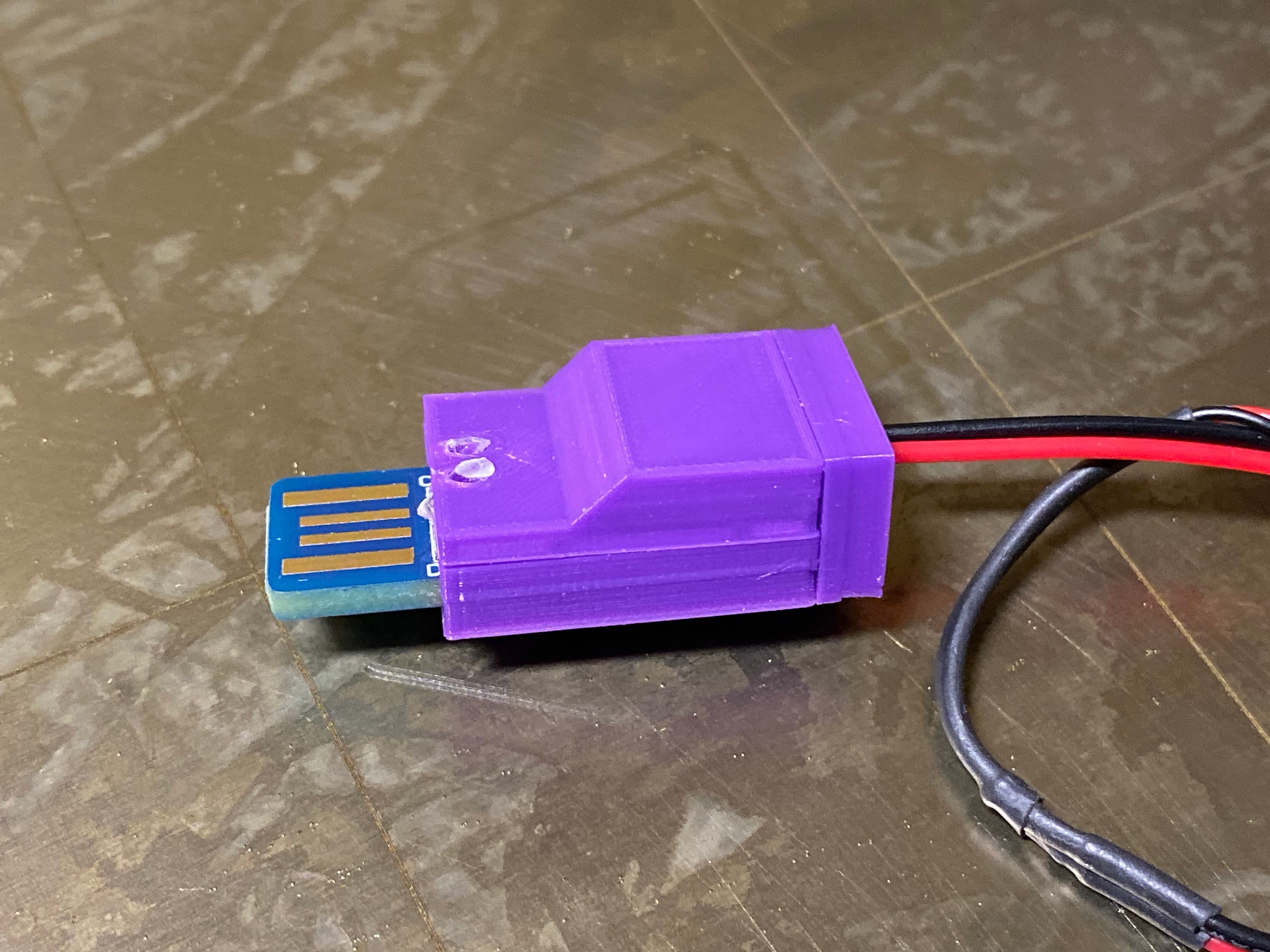 Case for Adafruit Micro Lipo - USB LiIon/LiPoly charger v1 - Printed in purple PLA, used clear PLA for LED Lenses - 3d model