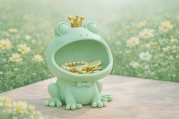 Frog Trinket Dish with Crown – Cute Frog 3d model
