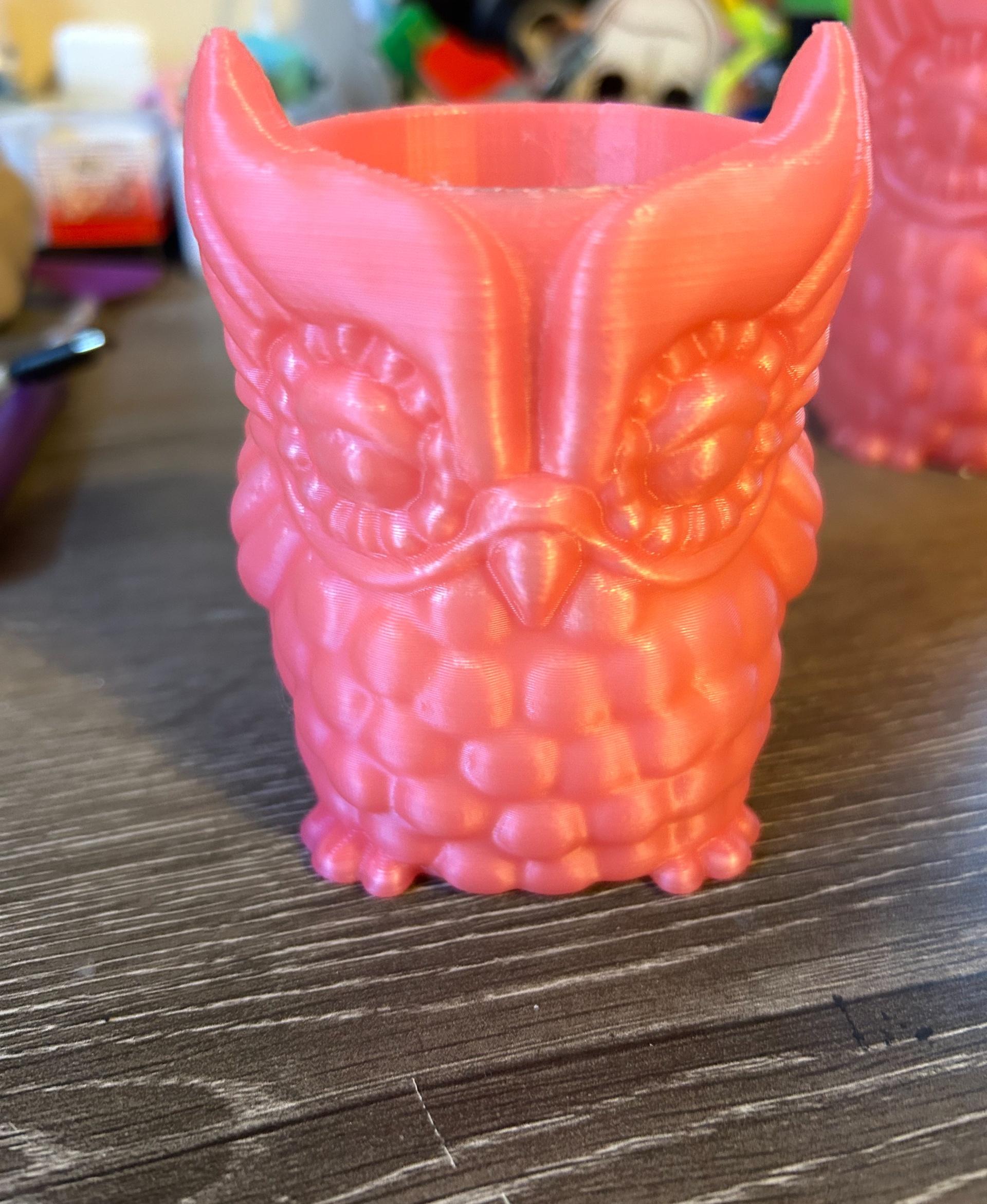 Owl Planter and Owl Pencil pot - The planter. I want to print another one scaled-up a bit. - 3d model