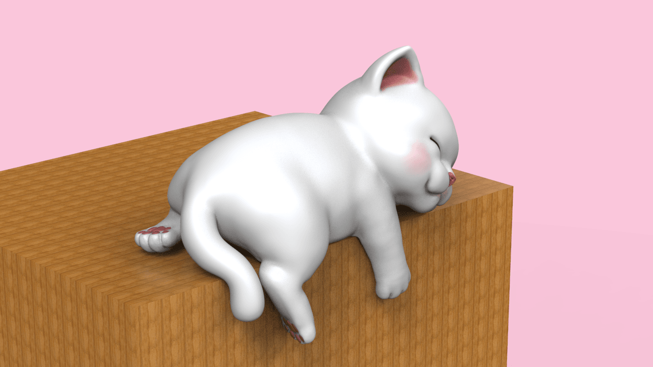 Cute Sleepy Kitten 3d model