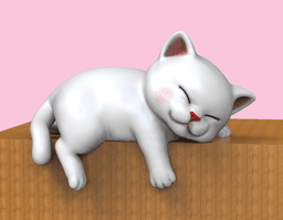 Cute Sleepy Kitten 3d model