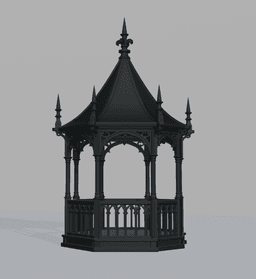 Mini Gothic Gazebo Altar – Printable Cathedral Shrine Display for Dark Decor 3d model