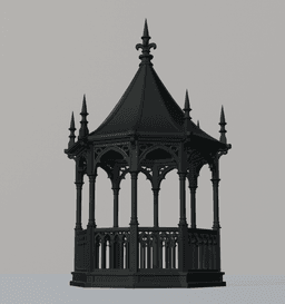 Mini Gothic Gazebo Altar – Printable Cathedral Shrine Display for Dark Decor 3d model