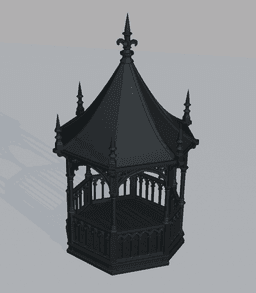 Mini Gothic Gazebo Altar – Printable Cathedral Shrine Display for Dark Decor 3d model