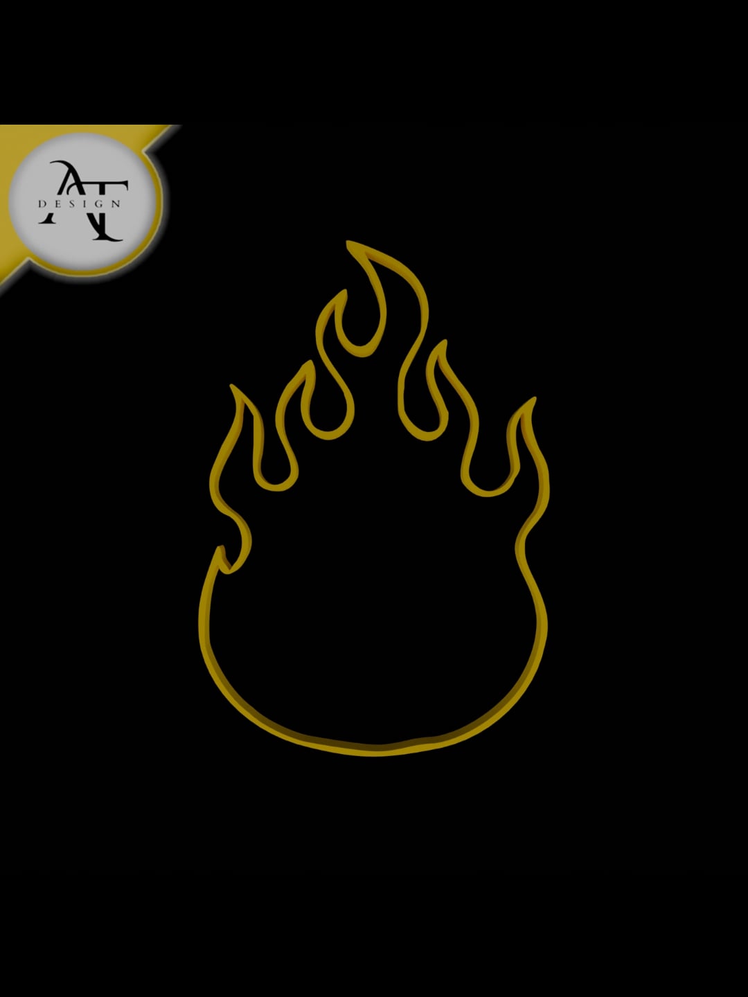 Simple Flame Symbol - 2D Art 3d model
