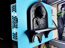 Wall Mounted Cyborg Xenomorph Shelf - Giger Decor 3d model