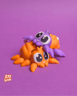 cute halloween spider pumpkin edition - articulated 3d model