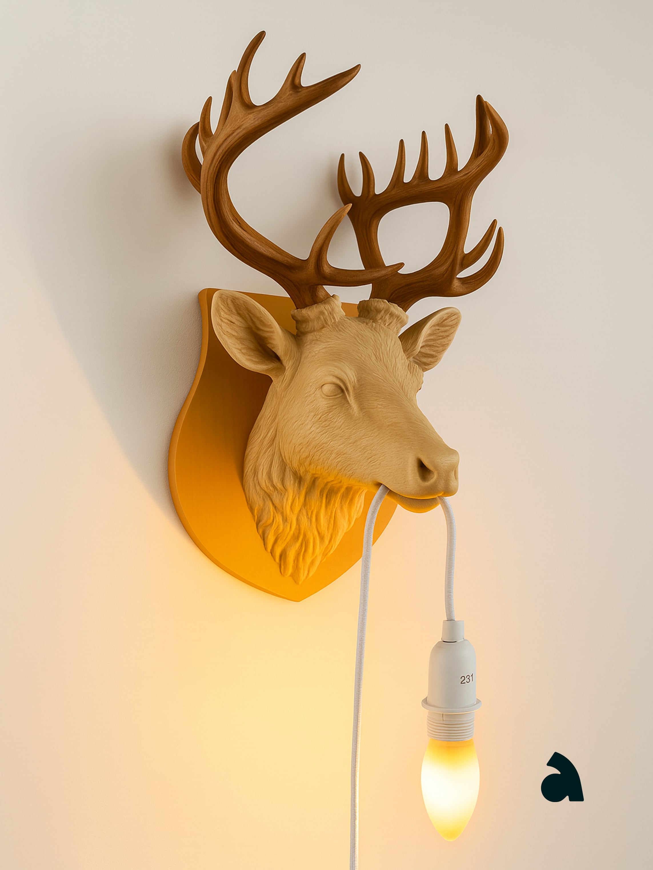 Deer Wall Lamp_ ultra realistic 3d model