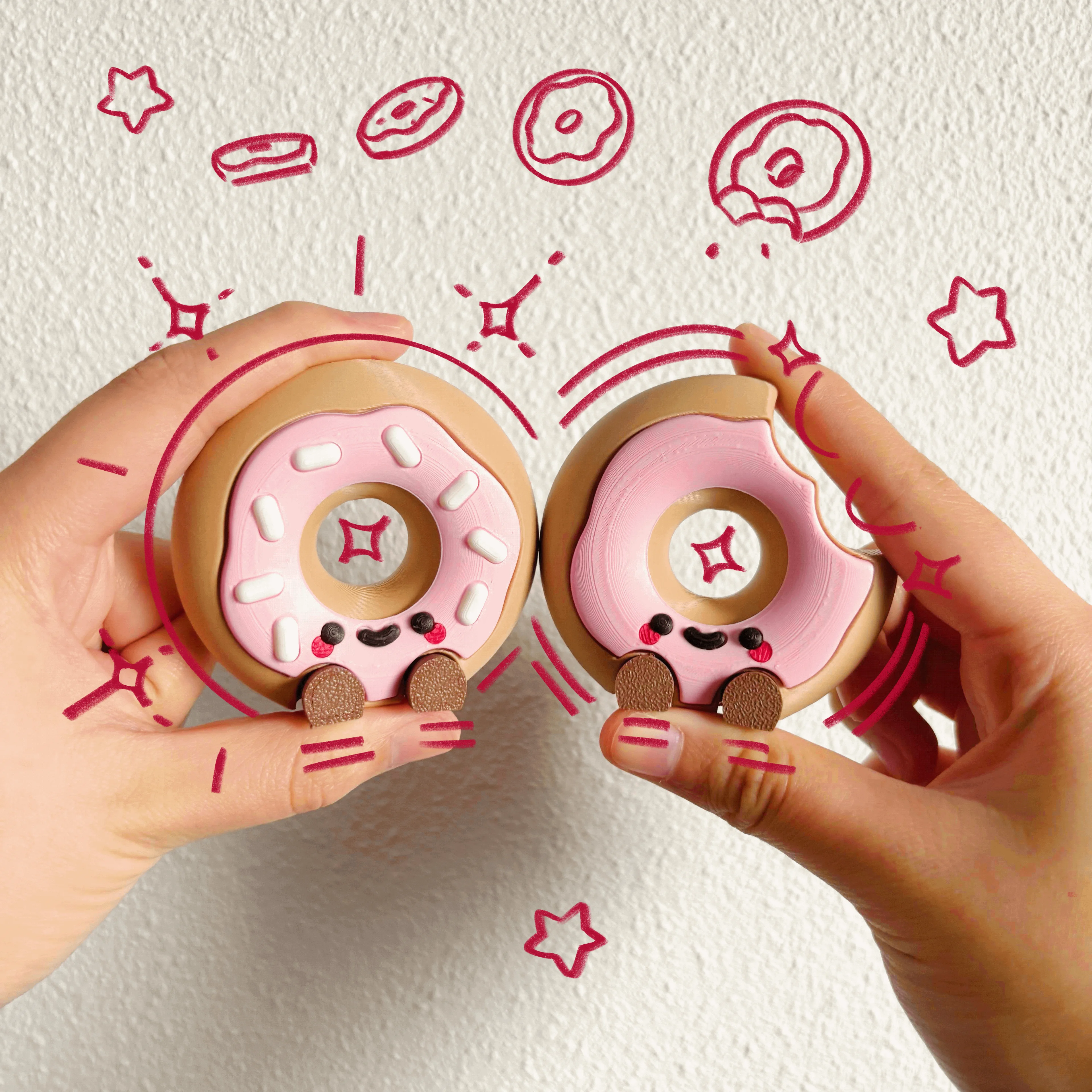 Cute Articulated Donut | No AMS | Print-in-place | Support-free 3d model