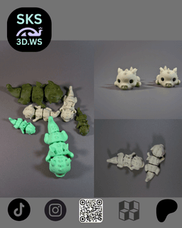Baby Flexi articulation Dragon free Model 3d model