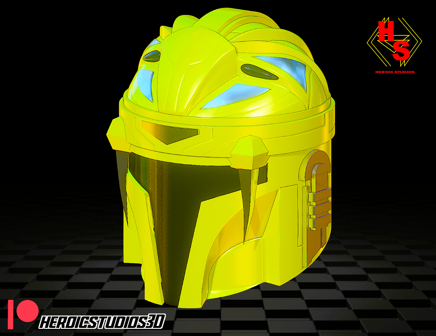 Yellow Mando Helmet 3d model
