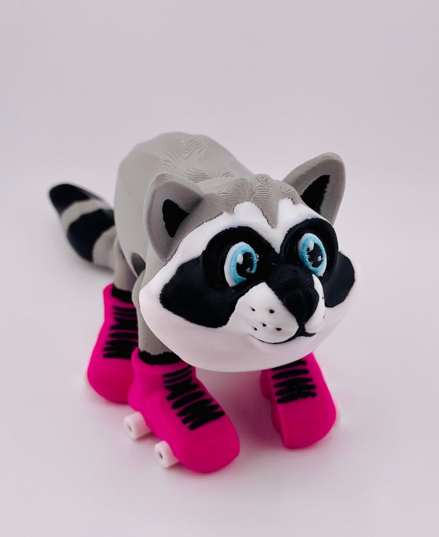 Raccoon Roller Skate Flexi 3d model