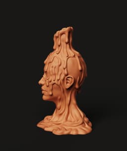 Melting Face Planter | Psychedelic Head Vase | Abstract Human Bust Pot | Artistic Succulent Holder 3d model