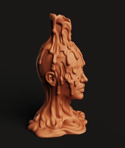 Melting Face Planter | Psychedelic Head Vase | Abstract Human Bust Pot | Artistic Succulent Holder 3d model