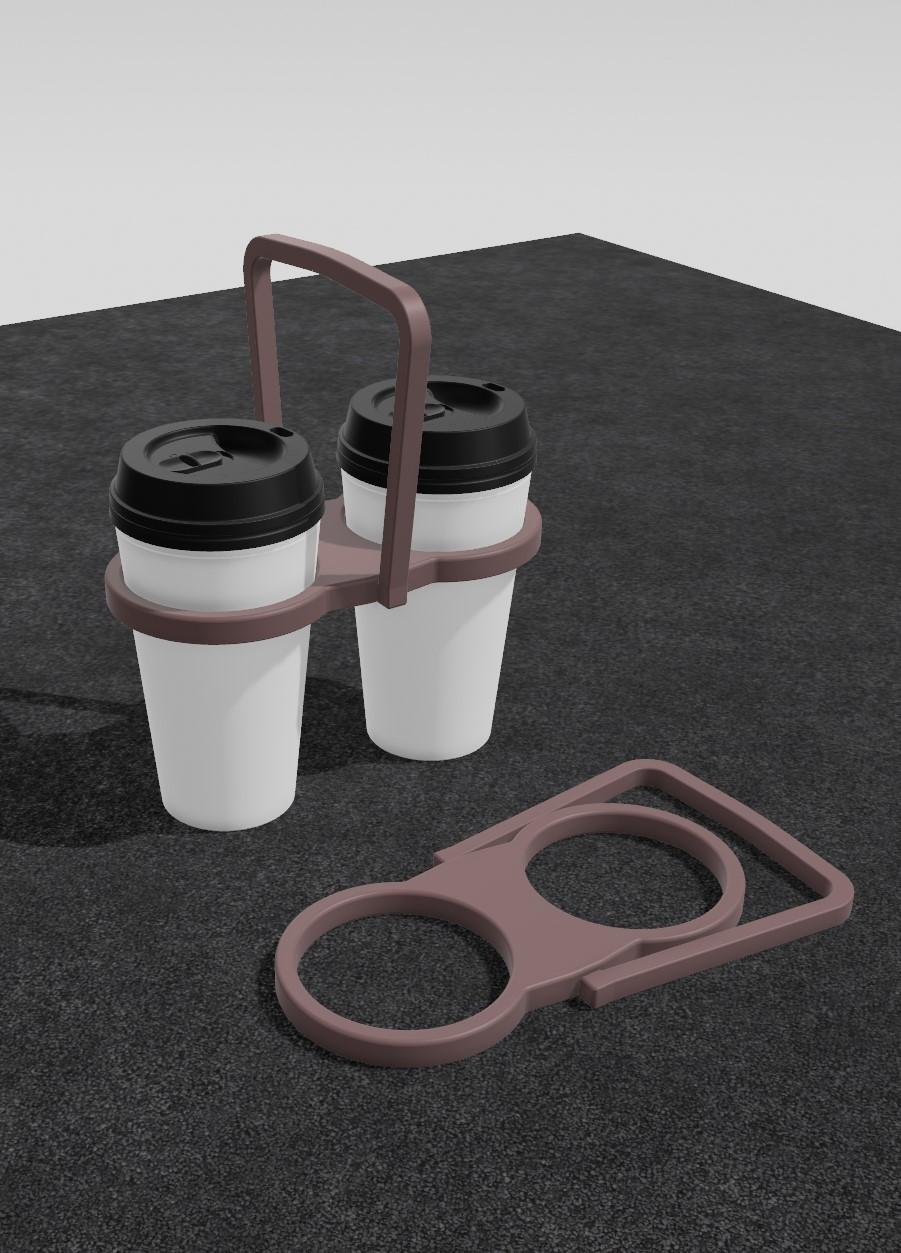 Hot 2 Handle Coffee Tote Carrier 3d model