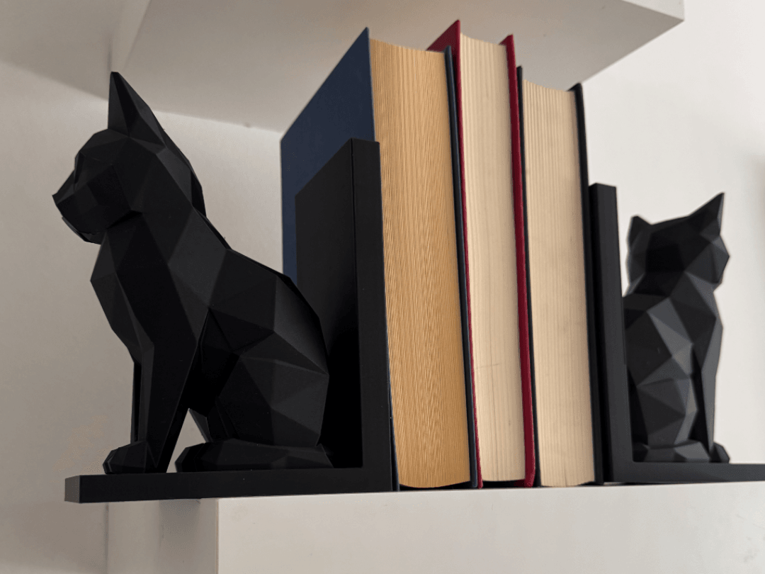 Low Poly Cat Bookend | Modern 3D Printable Decor (STL + 3MF) 3d model