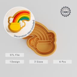 Rainbow Shape Cutter & Stamp, Cookie & Fondant Tool Set, Nature Spectrum, 3 Sizes, 6 Pieces PRODUCT_247 3d model