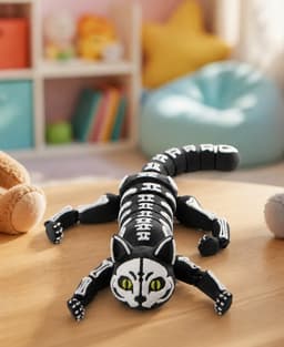 Skeleton Cat Flexi Toy - Articulated Collectible 3d model