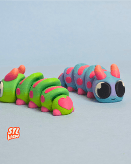 Cute articulated caterpillar - no support 3d model