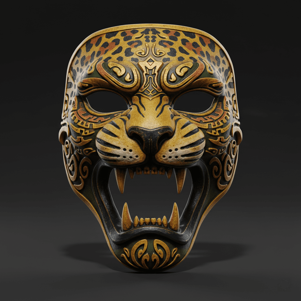 Jaguar Demon Wearable Cosplay Mask Detailed STL Design 3d model