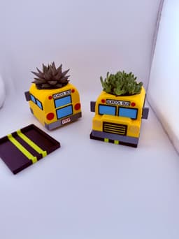 School Bus Planter 3d model