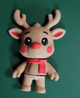 Mini Flexi Reindeer + Fridge magnet and keychain 3d model