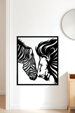 Lion And Zebra Wall Art, Wall Decor, Home Decor 3d model