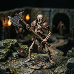 Skeleton Axe Warrior - Tabletop Miniature 3d model