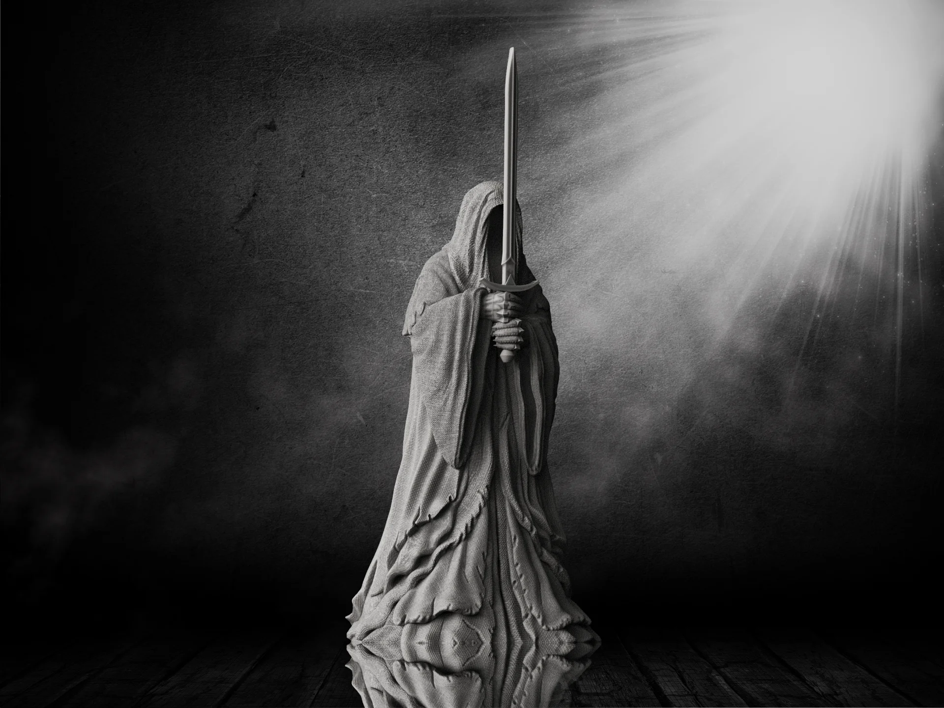 Nazgul Figure - Lord of the Rings (Pre-Supported) 3d model