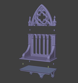 Gothic Arch Display Altair Shelf 3d model