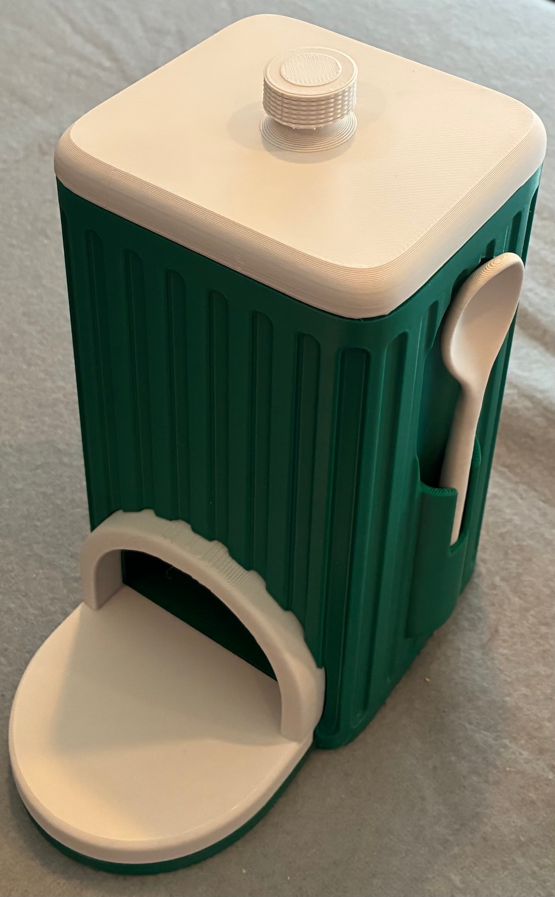 A near dead-ringer for the original design, by only scaling the Z-axis in the main body and front "porch" to 95%, the design printed without difficulty on the smaller A1 mini bed.