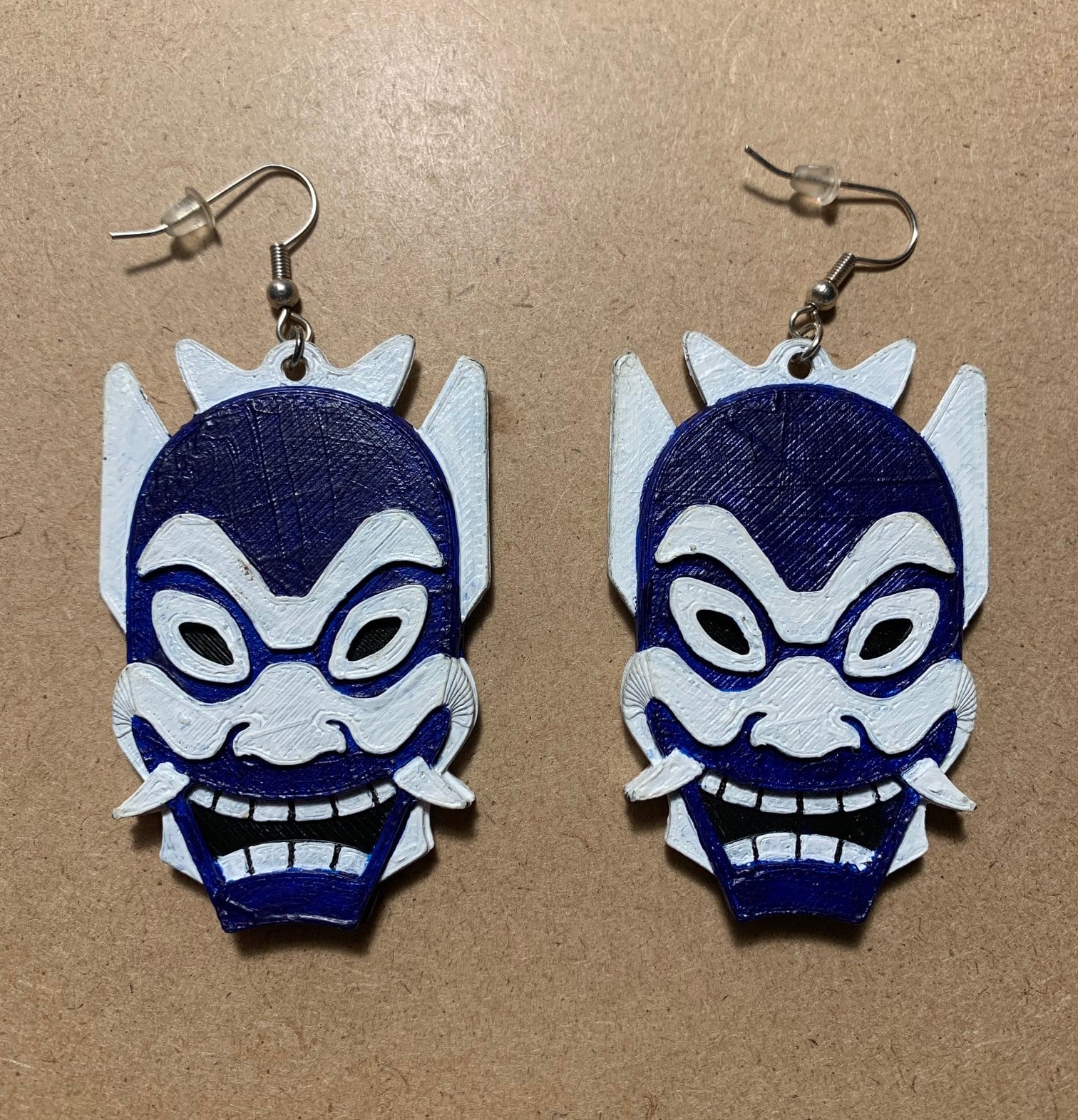 Blue Spirit Mask Earings.step 3d model