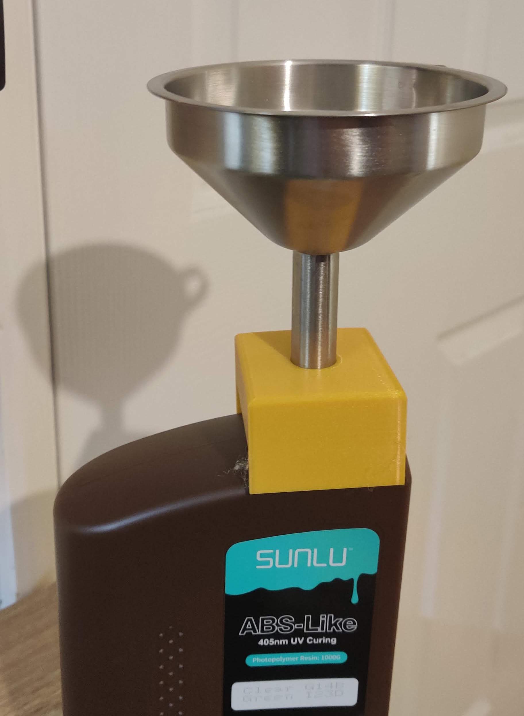 Sunlu 1kg Resin Bottle Funnel (or paper filter) support bracket (multiple sizes) 3d model