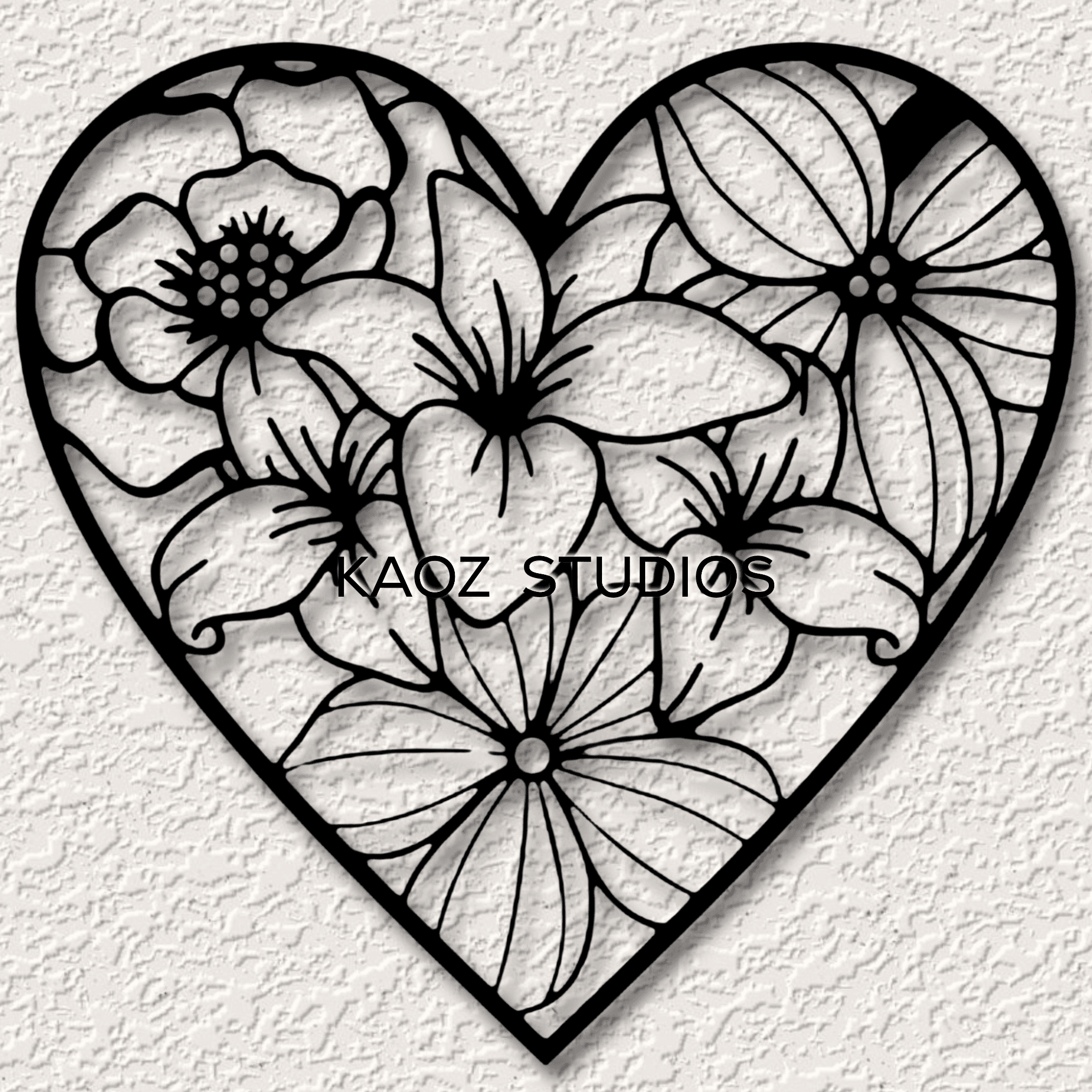 heart bouquet wall art flowers wall decor valentines day decoration 3d model