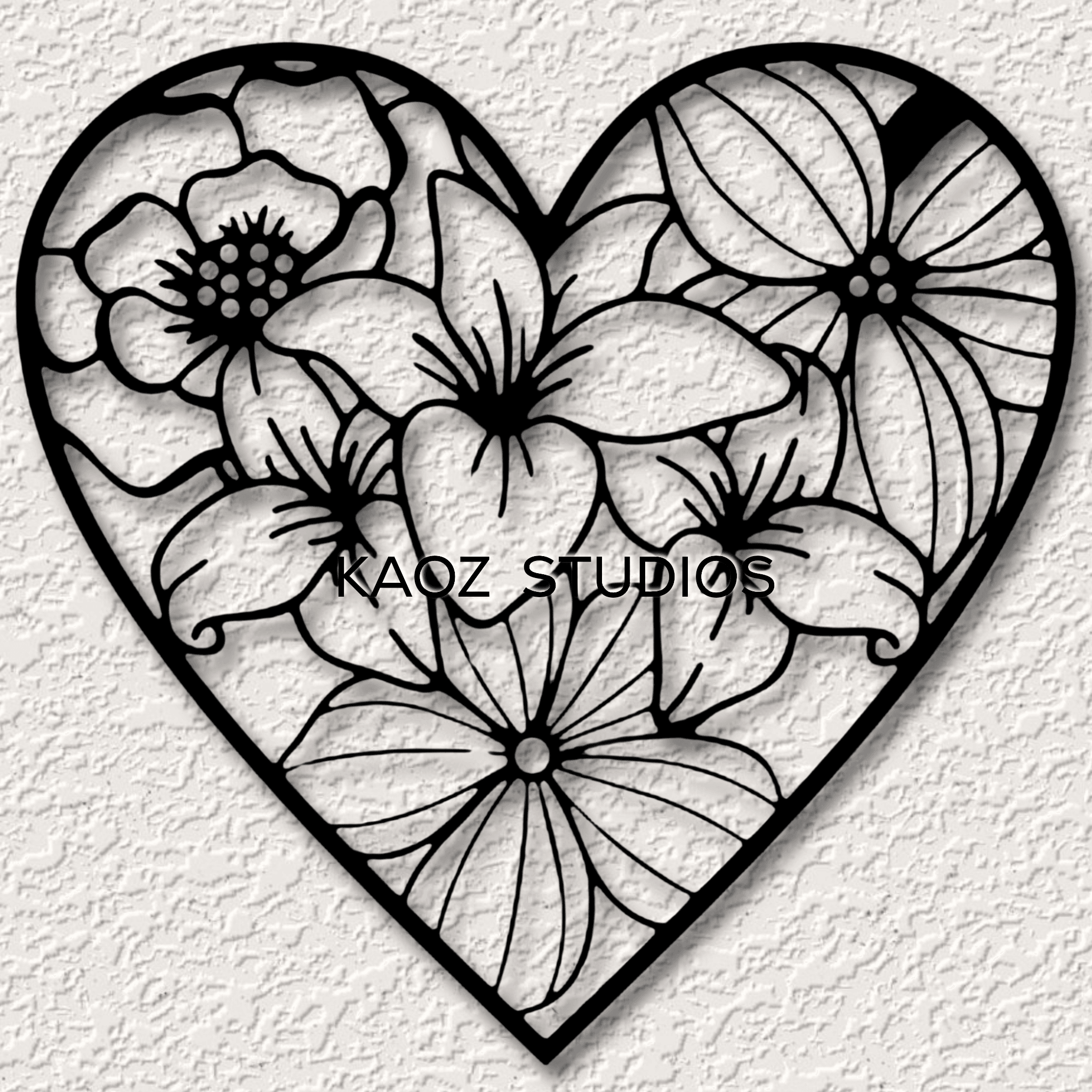 heart bouquet wall art flowers wall decor valentines day decoration 3d model