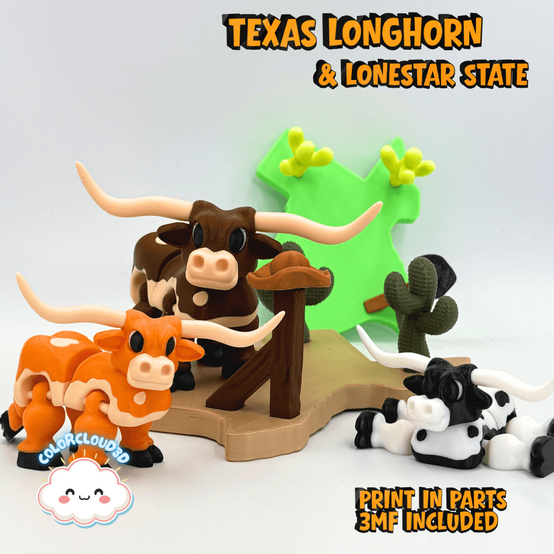 Texas Longhorn + Lonestar State 3d model