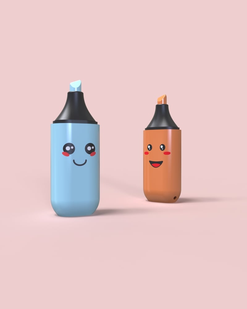 Marker Fidget Clickers Keychain 3d model