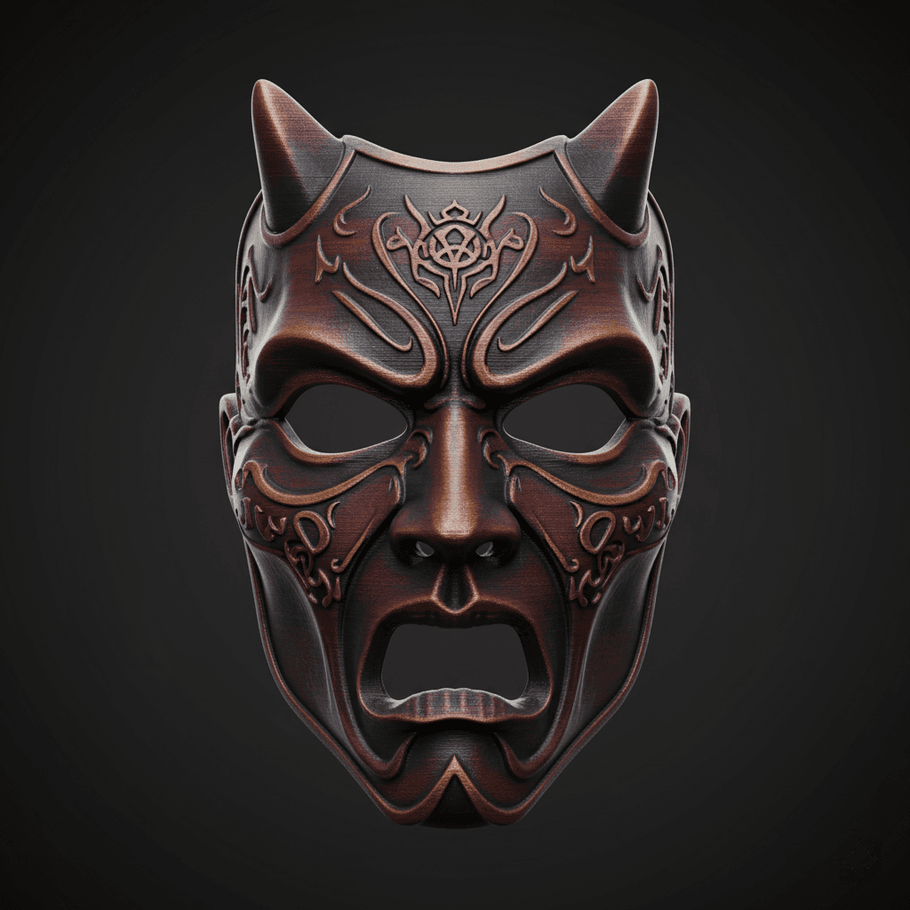 Ritual Devil Wearable Horror Mask Detailed STL Download 3d model