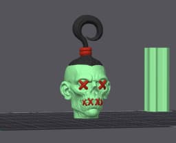 Shrunken Head Keychain – Colored For AMS 3d model