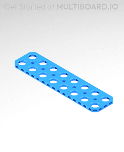 2x8 MU - Mid Hole, Small Thread MU - MultiBoard Plate 3d model