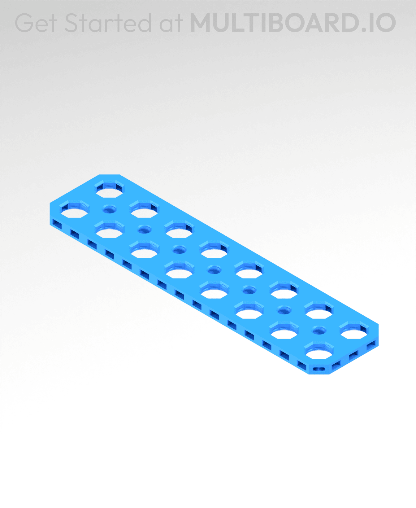 2x8 MU - Mid Hole, Small Thread MU - MultiBoard Plate 3d model