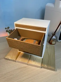 Push Push drawer, wooden texture, 3 sizes 3d model